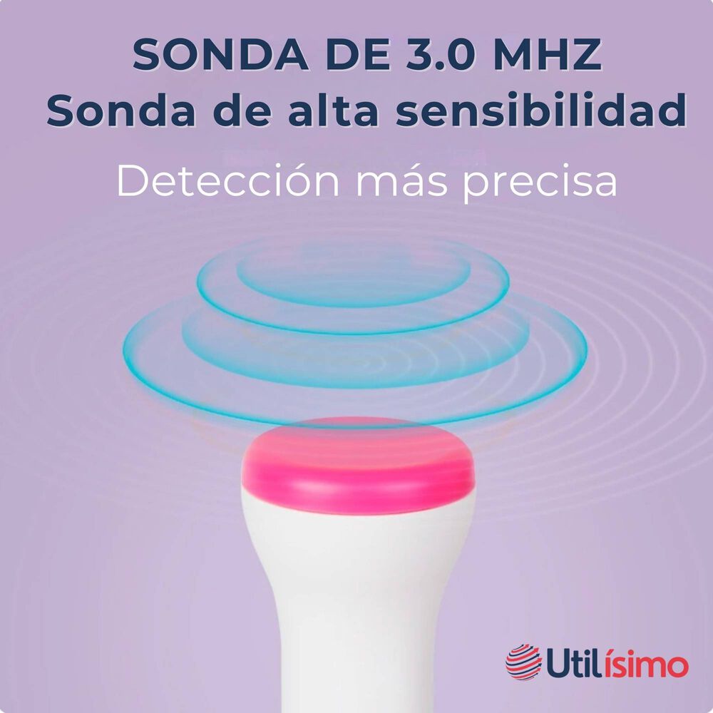 Monitor Fetal Doppler Latidos Fetales Corazón Bebé Blanco Azul image number 6.0