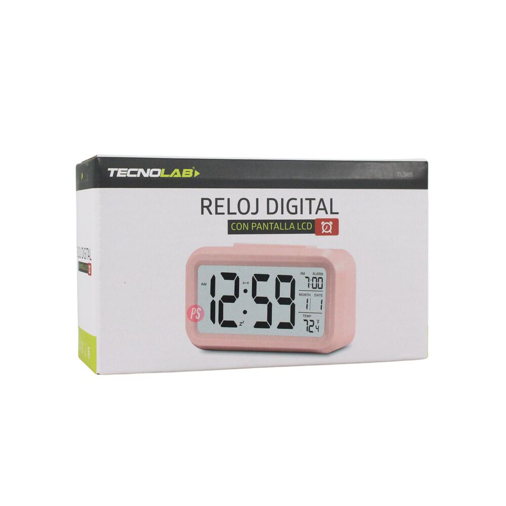 Reloj Digital Lcd Rosado Con Alarma Y Termómetro - Ps image number 2.0