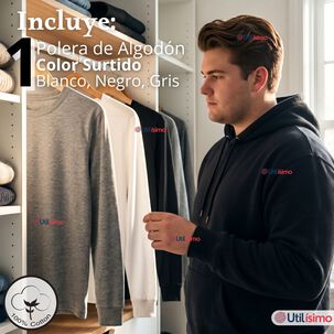 Polera Algod&oacute;n Manga Larga Cuello Redondo Primera Capa Hombre