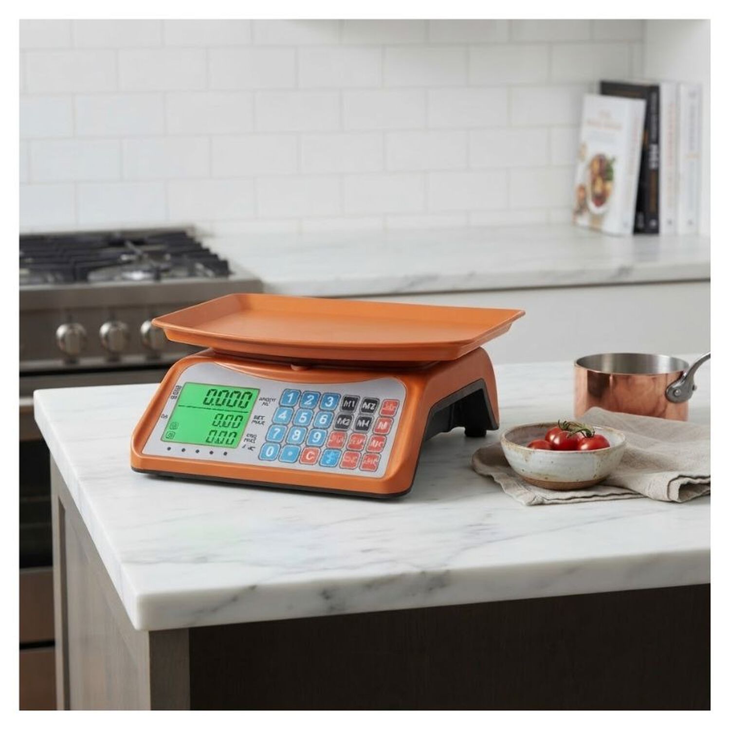 Balanza Digital Comercial 40kg Recargable Con Pantalla Lcd Naranja image number 2.0