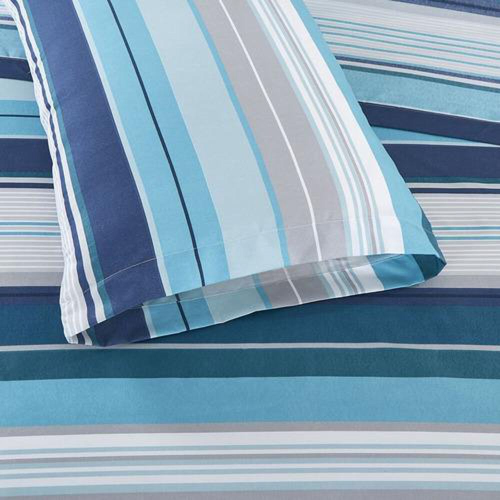 Sabana Andes Microfibra Estampada Raya Turquesa 1.5 Plaza image number 1.0