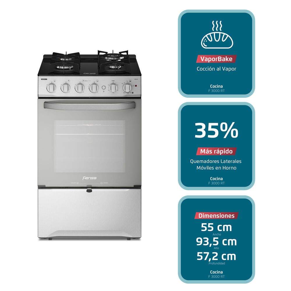 Cocina Fensa 4 Platos Experience Con Vaporbake F 3000 Rt image number 1.0
