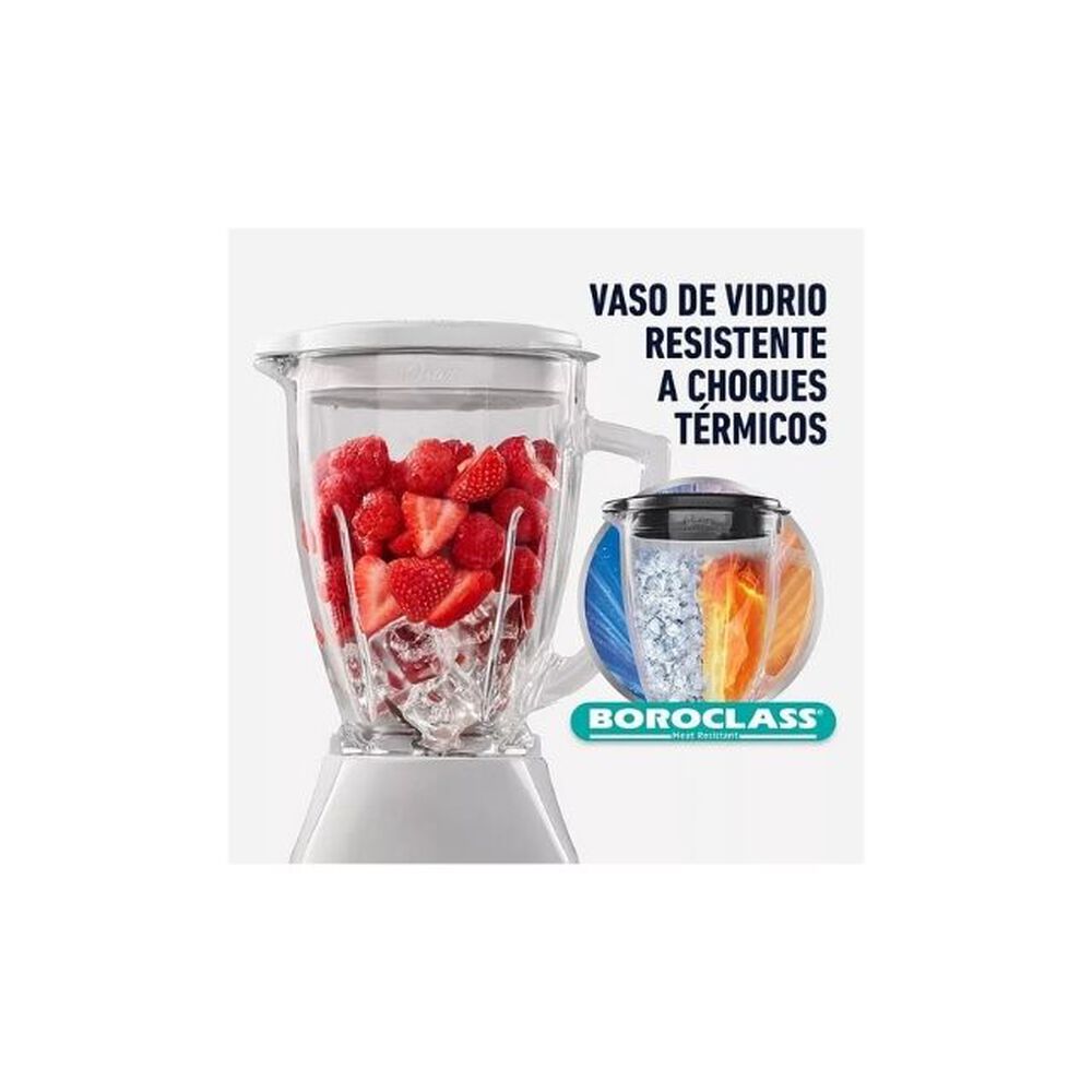 Licuadora Oster Con Vaso De Vidrio Y Control De Perilla Bls Color Blanco image number 5.0
