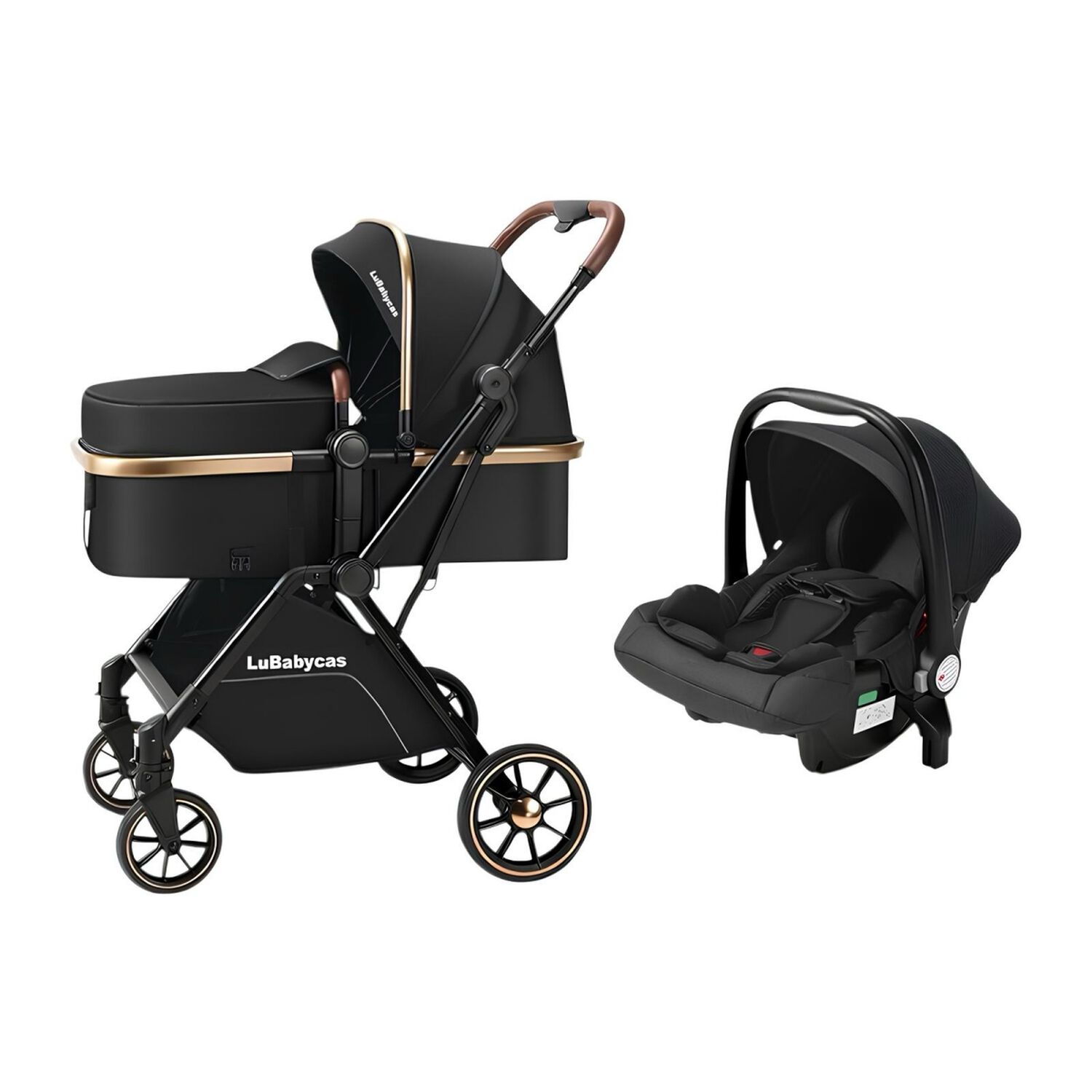 Coche Travel System 0-4 A&ntilde;os Aluminio Alvin Negro Lubabycas image number 0.0