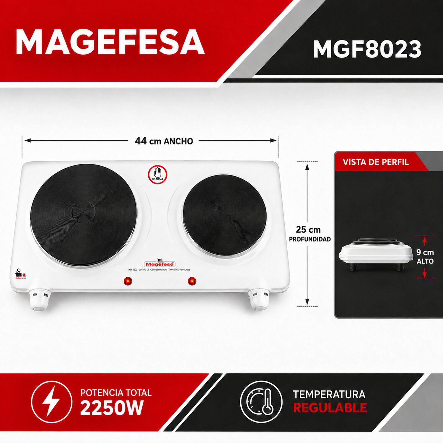 Cocina El&eacute;ctrica Multifuncional Magefesa Dual Plate Mgf8023 image number 6.0