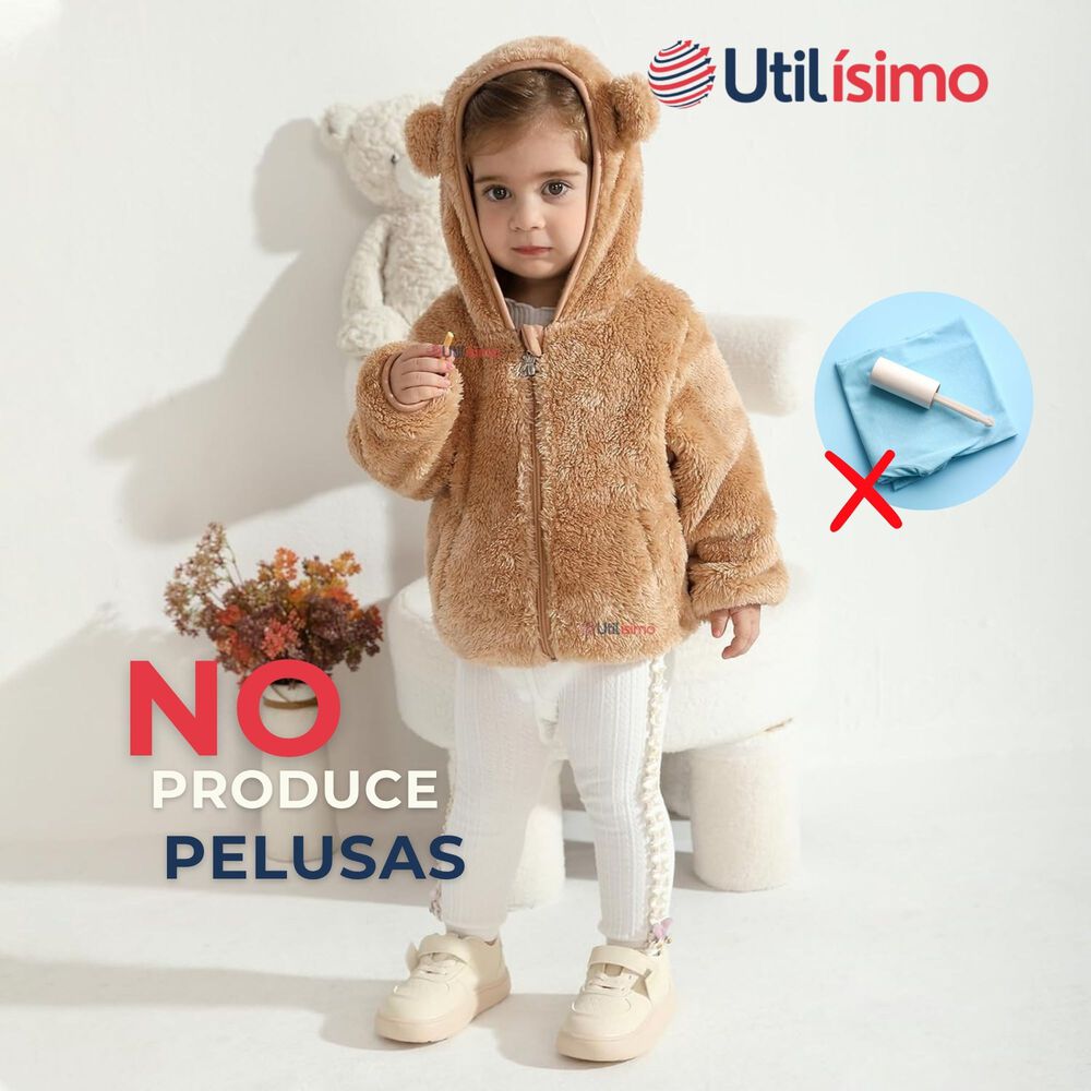 Chaqueta Polar Con Capucha Niño Animalitos Caf image number 6.0