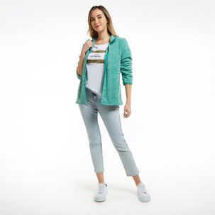 Polerón Básico Melange Cuello Redondo Mujer Geeps Polerón Básico Melange Cuello Redondo Mujer Geeps