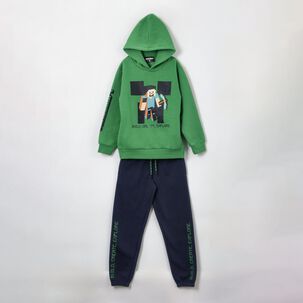 Conjunto Buzo Ni&ntilde;o Verde Build Create Explore Minecraft