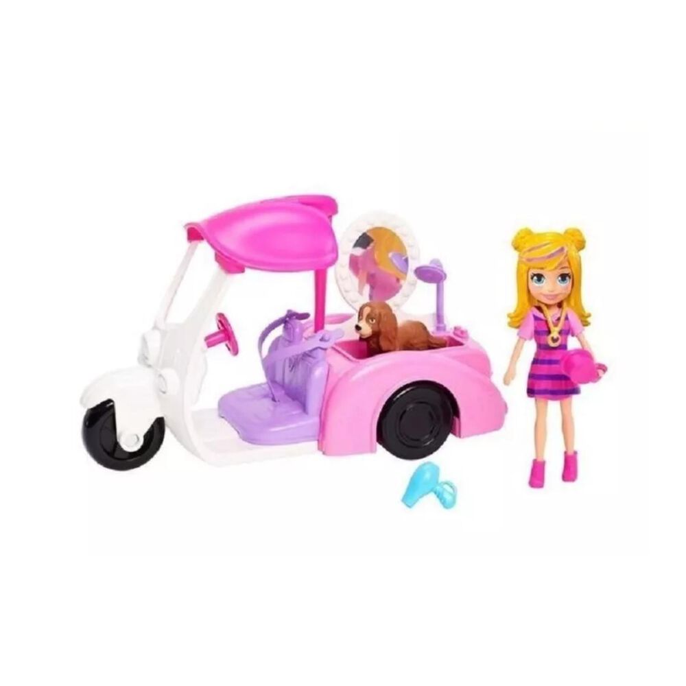 Juguete Auto Baño Perritos Infantil Rosado Polly Pocket image number 0.0