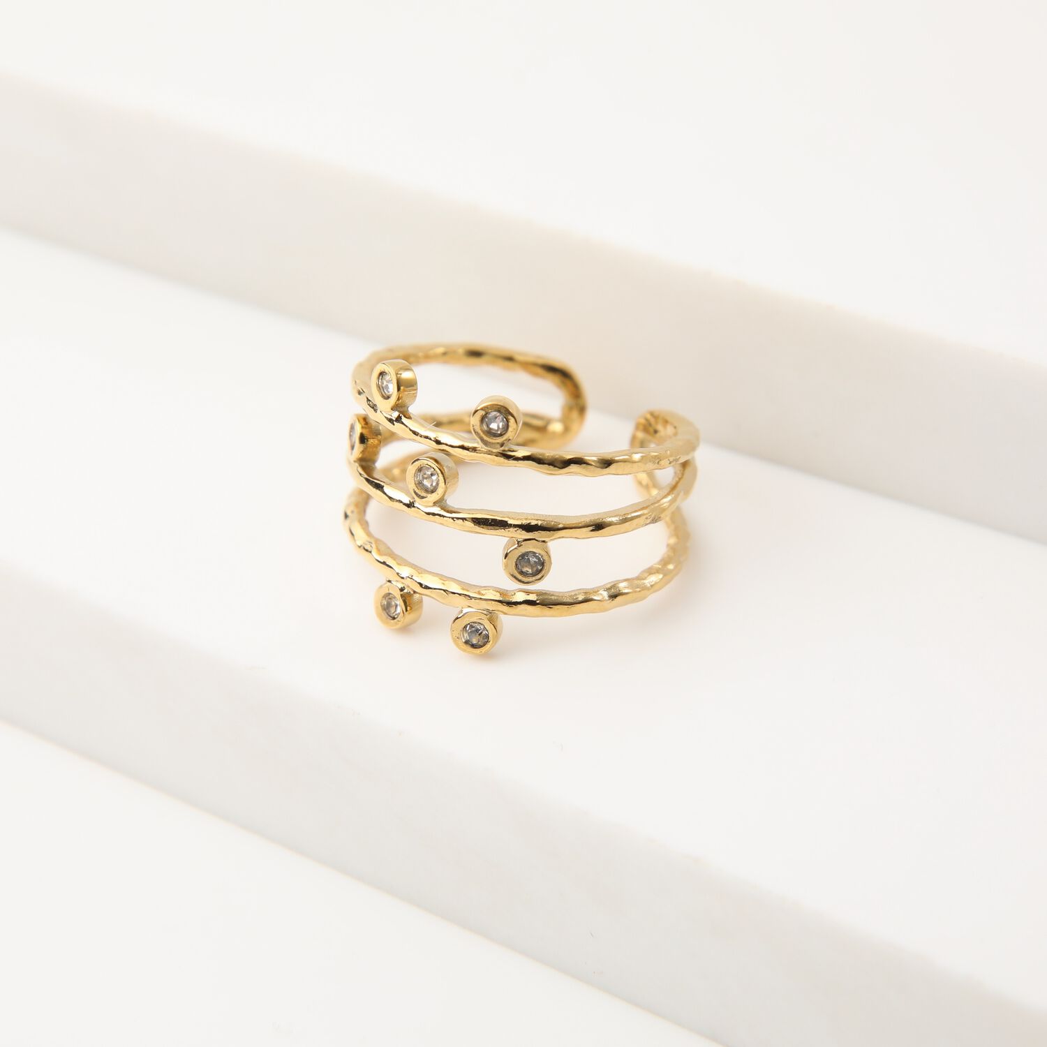 Anillo 19v69 Dorado Mujer Str167 image number 1.0