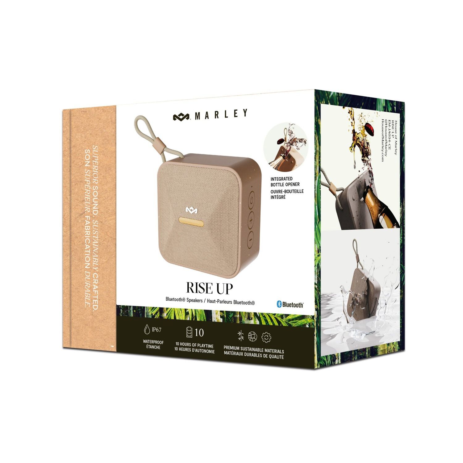 Parlante Bluetooth 5.3 Waterproof Rise Up Cream Marley image number 8.0