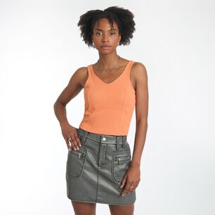 Polera Crop Tirantes Sin Mangas Cuello V Mujer Rolly Go