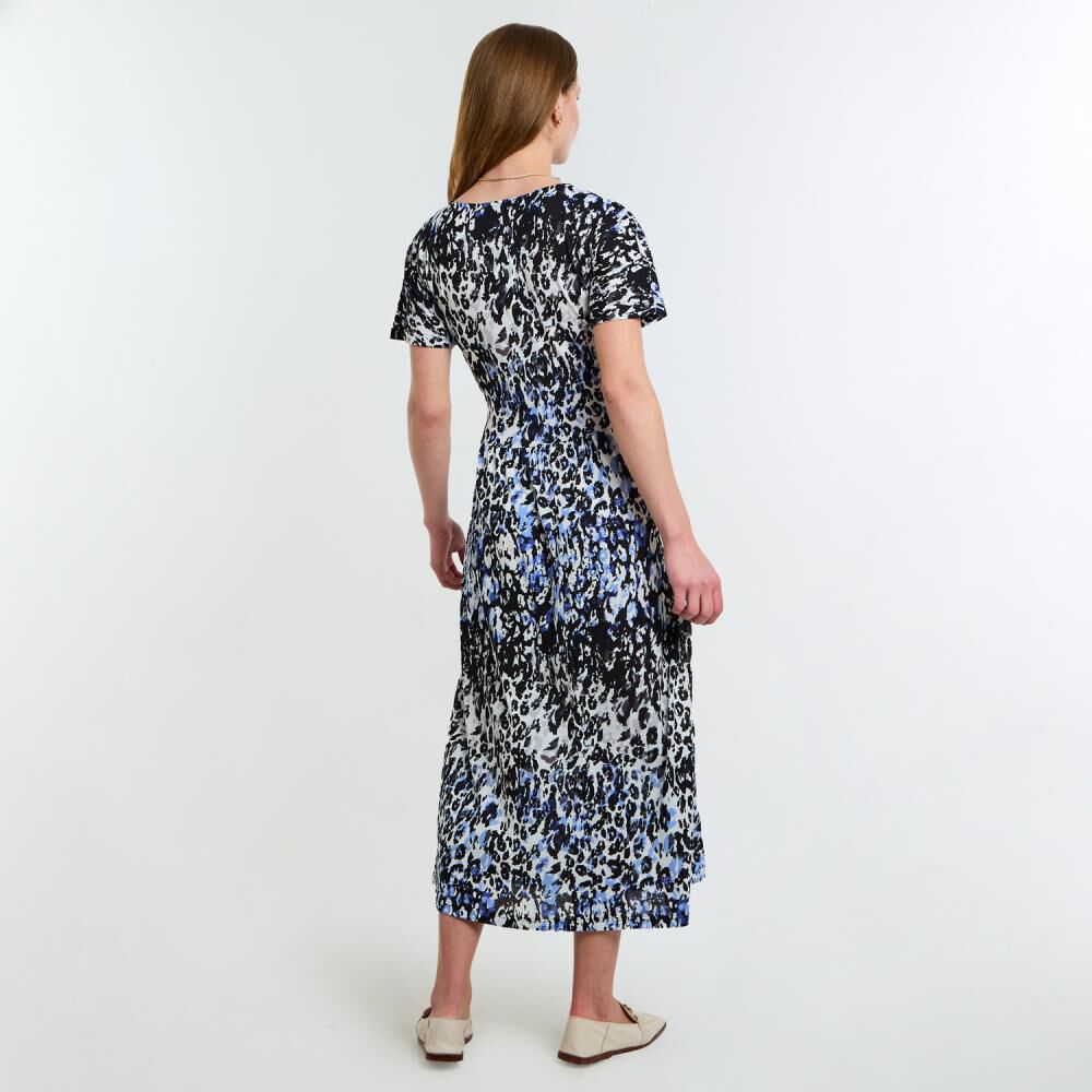 Vestido Largo Manga Corta Cuello V Mujer Lesage image number 3.0