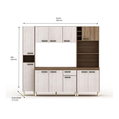 Mueble De Cocina Casaideal Atlas / 11 Puertas / 1 Cajón