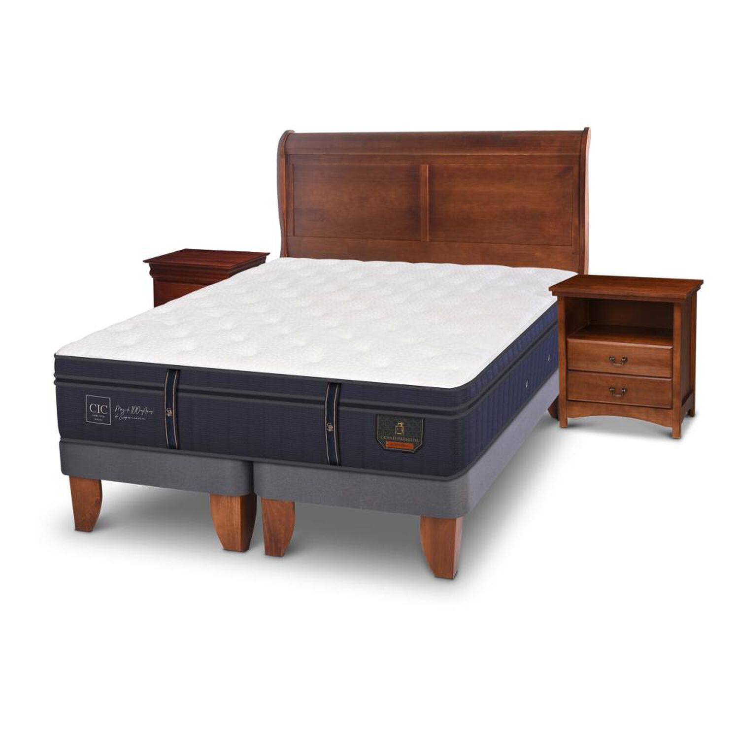 Cama Europea Cic Grand Premium / King / Base Dividida + Set De Maderas image number 3.0