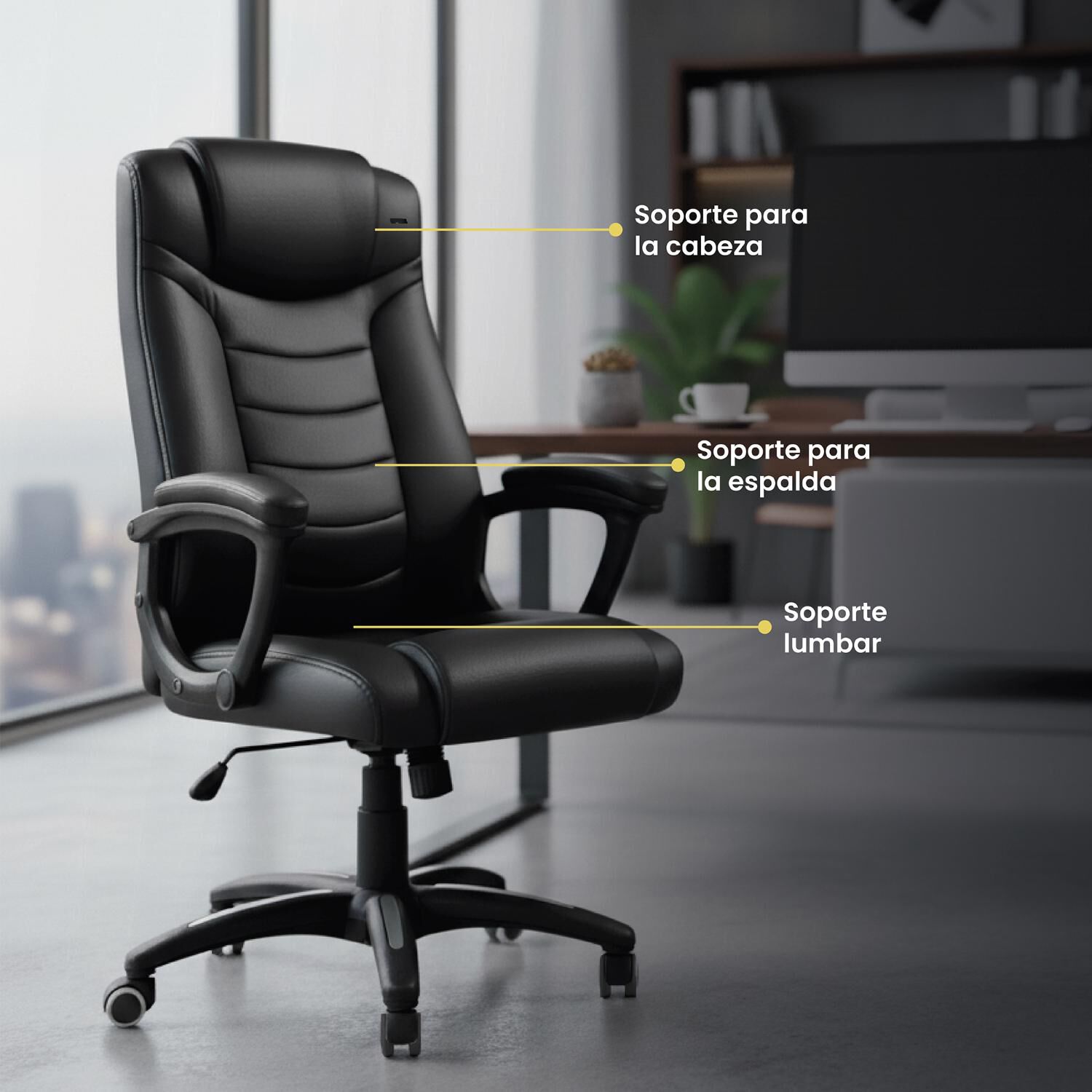 Silla Escritorio Oficina Ejecutiva Reclinable Comfort Levo image number 1.0