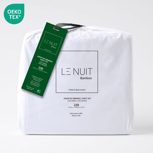 Sábanas 1 Plaza 100% Bambú 230 Hilos Essentials Liso Blanco