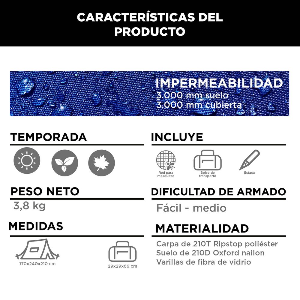 Carpa Camping Yosemite 4 Personas image number 4.0