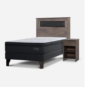 Cama Europea Rosen Tempo / 1.5 Plazas / Base Normal + Set De Maderas
