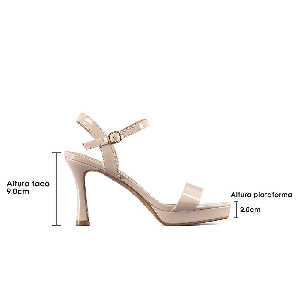 Sandalia Casual Taco Alto Simil Charol Mujer Weide You537 image number 7.0