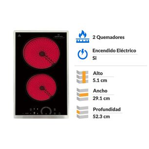 Encimera Vitrocer&aacute;mica Ursus Trotter Vitro UT-VCT 2P Inox / 2 Quemadores&nbsp;