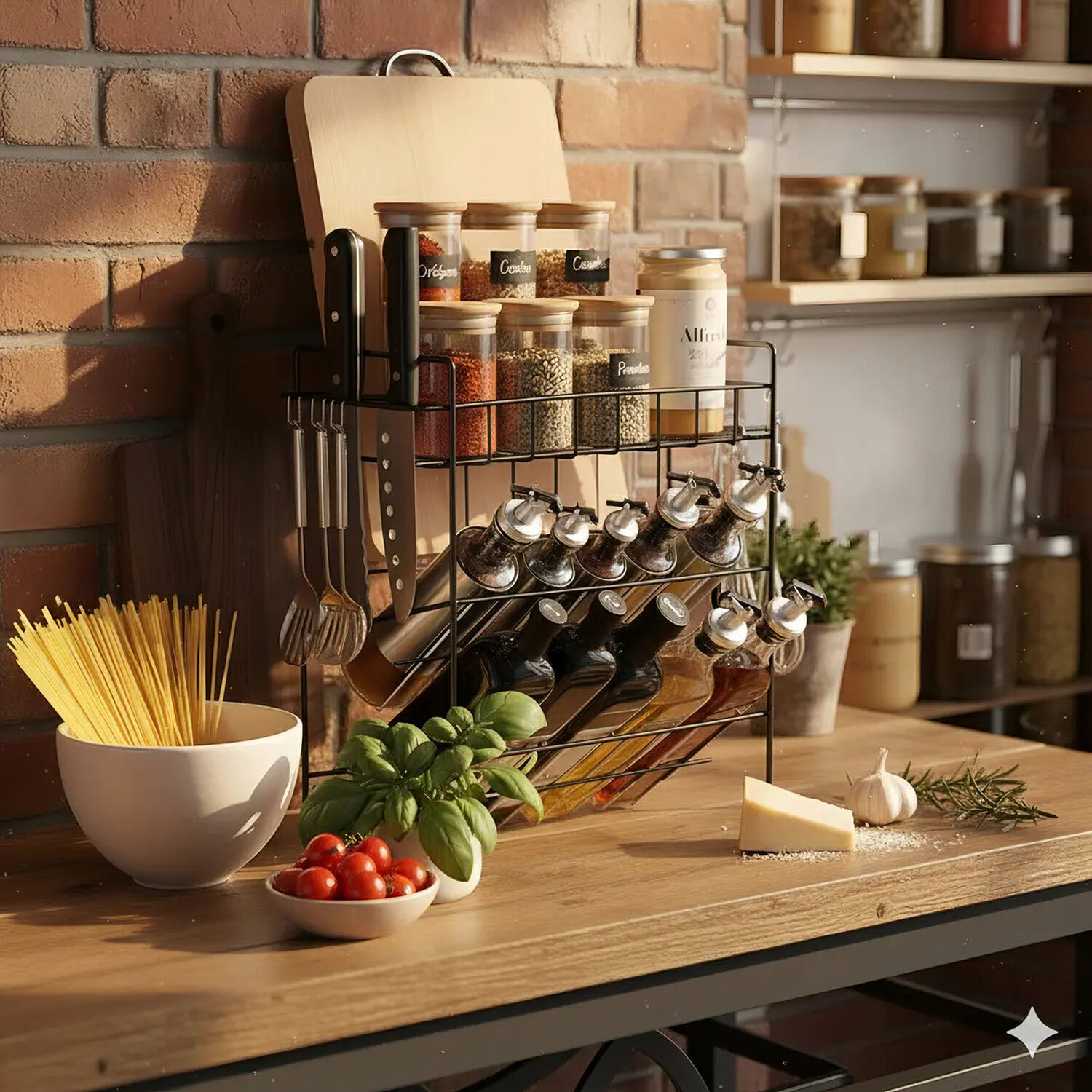 Organizador Rack De Cocina Multifuncional 3 Niveles Color Negro image number 6.0