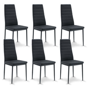Pack 6 Silla De Comedor Boston Ii Negro