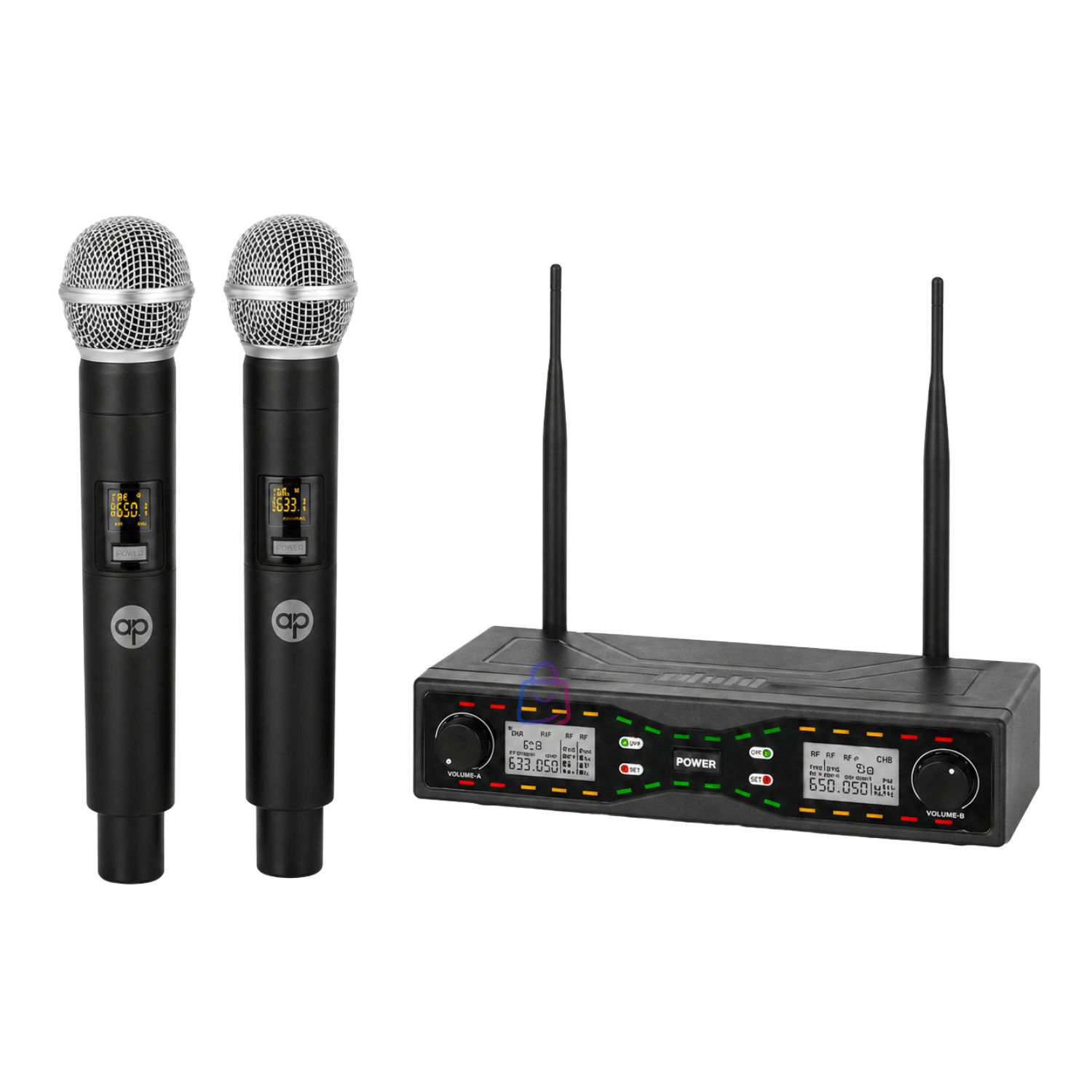 Micr&oacute;fonos Inal&aacute;mbricos Uhf Dual 50m Recargables Usb C - Ps image number 1.0