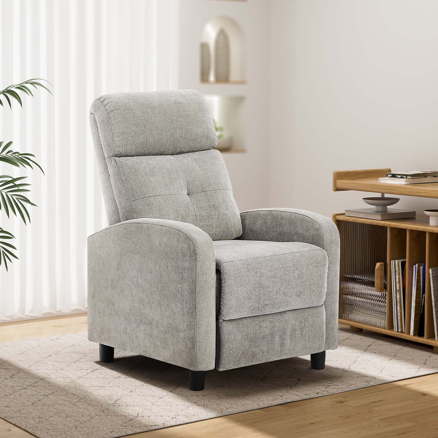 Berger Reclinable Lisboa Tela Gris image number 1.0