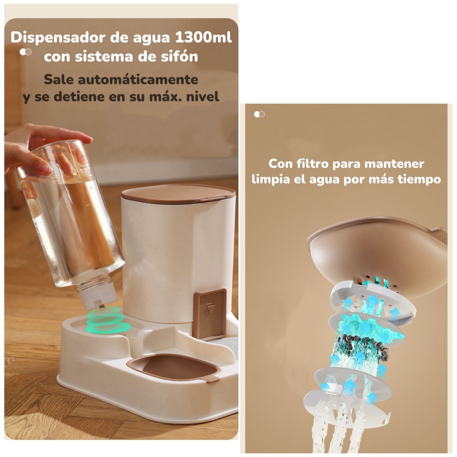 Dispensador Autom&aacute;tico Agua Y Alimento 2 En 1 By Lubabycas image number 6.0