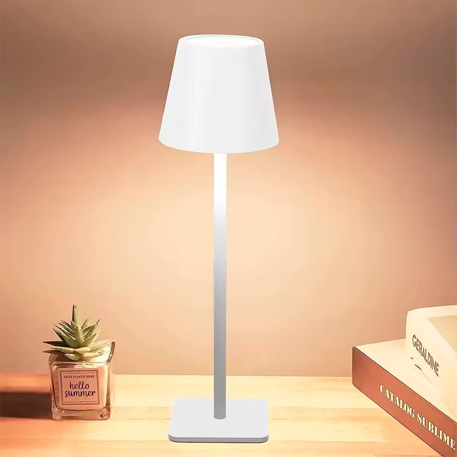 L&aacute;mpara Led Mesa Recargable Usb Inal&aacute;mbrica Minimalista image number 2.0