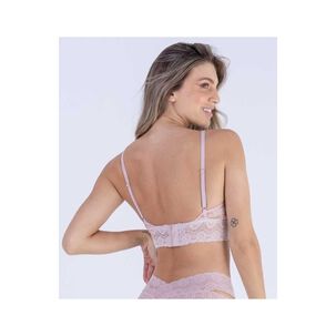 Top De Encaje, Sin Copa Y Con Aros Palo Rosa 2rios