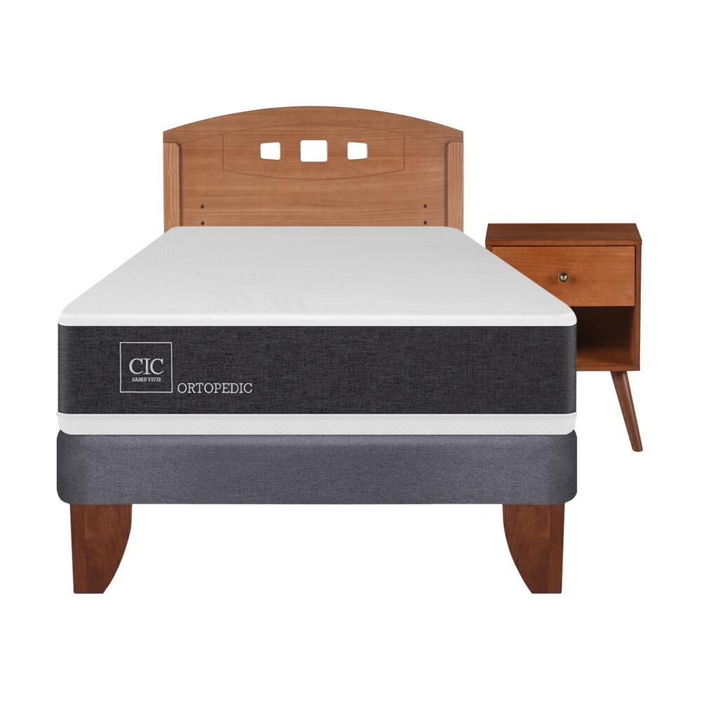 Cama Europea Cic Ortopedic / 1.5 Plazas / Base Normal + Set De Maderas image number 1.0