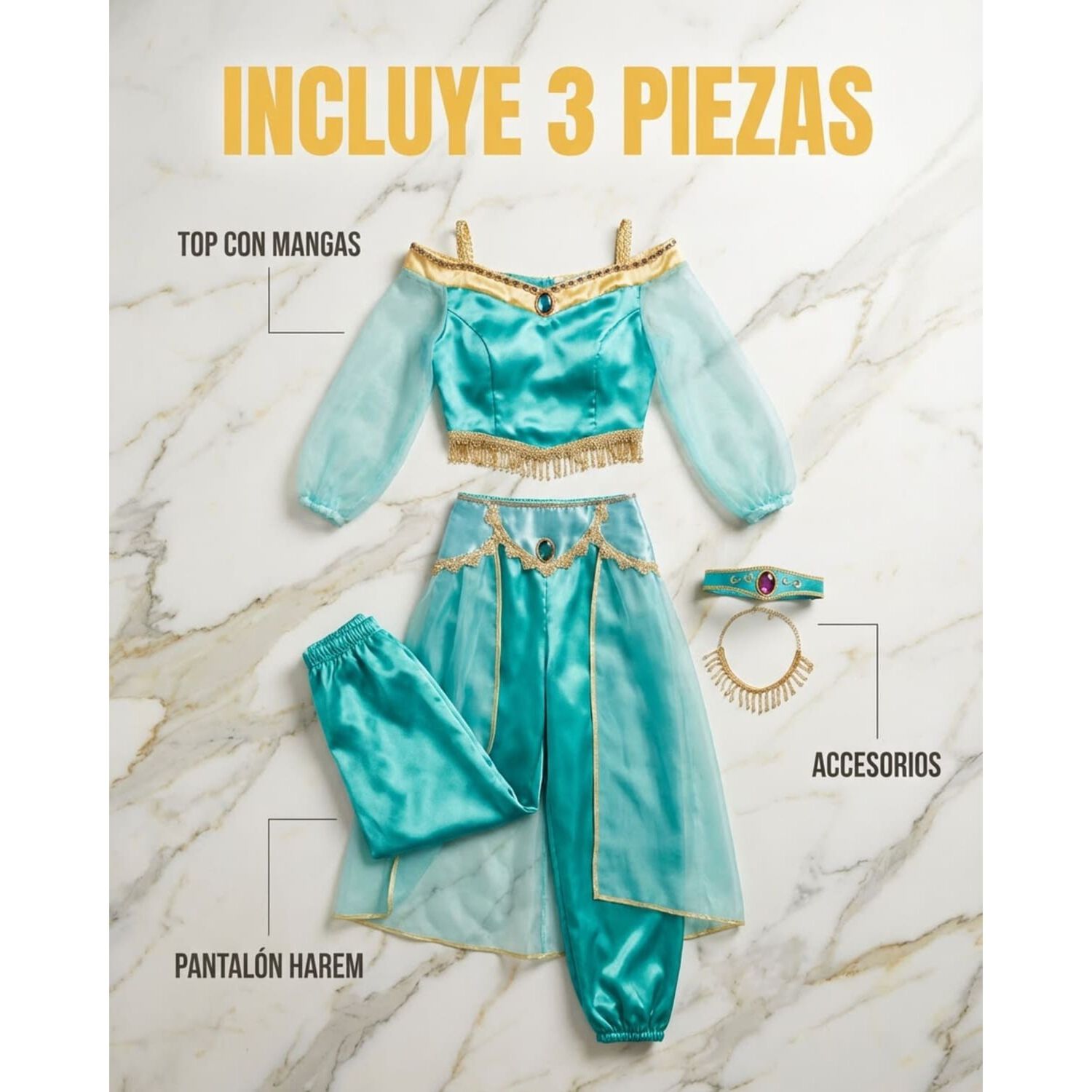 Disfraz Princesa Jasmine Jazmin Aladd&iacute;n Cosplay image number 12.0