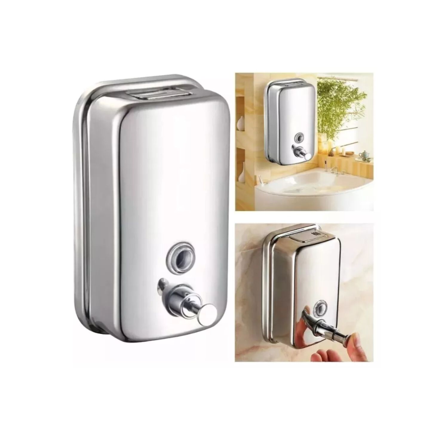 Dispensador Jab&oacute;n Liquido Acero Inoxidable 500ml /plateado image number 5.0