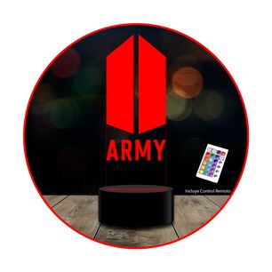 Lampara 3d Army Bts 16 Colores Intercam Control Remoto