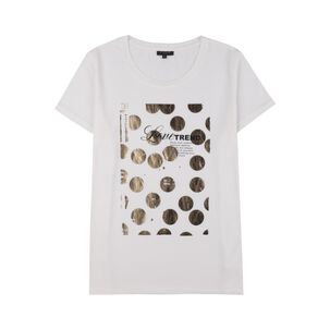 Polera Lisa Print Delantero Manga Corta Cuello Redondo Mujer Kimera