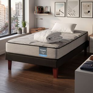 Cama Europea Flex Dream Dual / 1.5 Plazas + Almohada + Cubrecolch&oacute;n