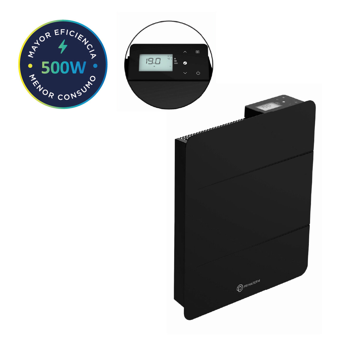 Estufa Radiador Calefactor &Oacute;nix Cer&aacute;mico Wifi Antracita 500w Primaterm image number 2.0
