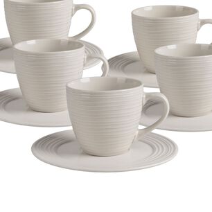 Set 6 Tazas + 6 Platos T&eacute; O Caf&eacute; Porcelana London 210 Ml