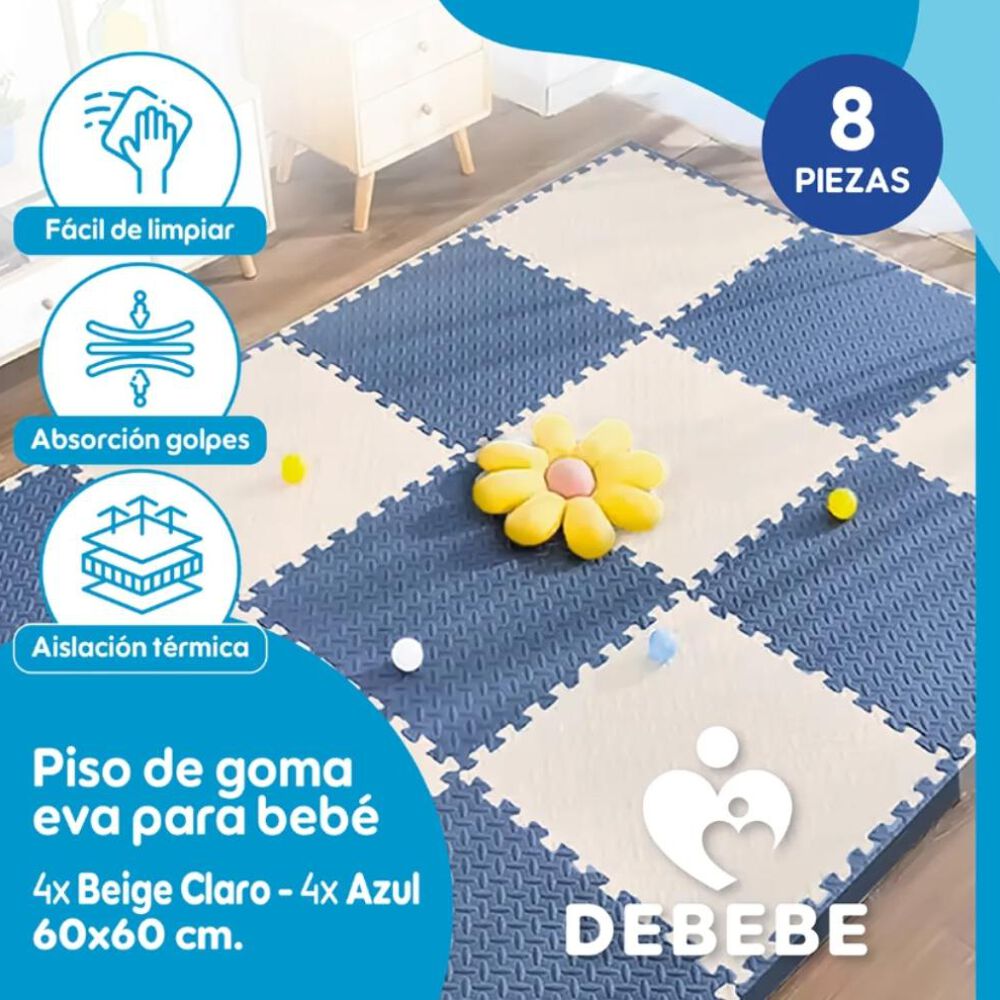 Alfombra De Juegos Infantil Eva 8 Pzas 10mm 60x60 Antigolpes image number 1.0
