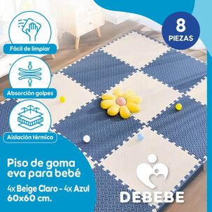 Alfombra De Juegos Infantil Eva 8 Pzas 10mm 60x60 Antigolpes