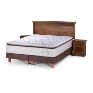 Box Spring Rosen Nest / King / Base Dividida  + Set De Maderas