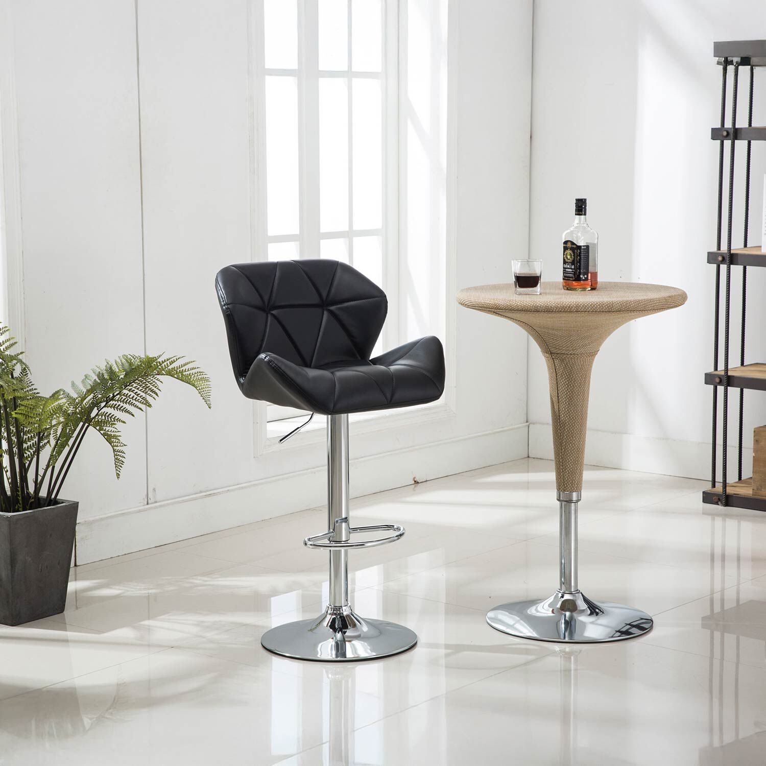 Pack 2 Silla Alta Bar Acolchada Negro image number 1.0
