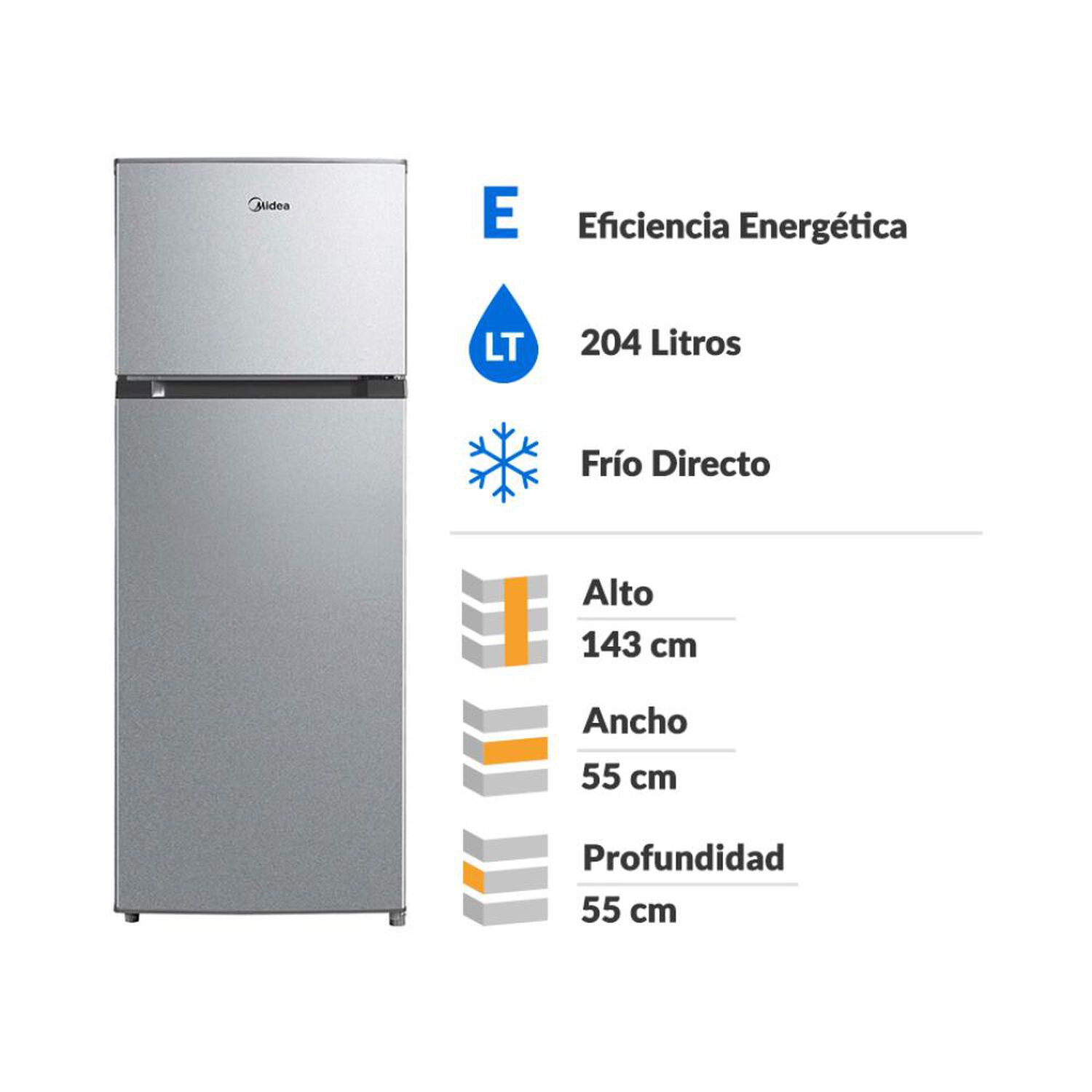 Refrigerador Top Freezer Midea MDRT294FGE50 / Fr&iacute;o Directo / 204 Litros / E image number 1.0