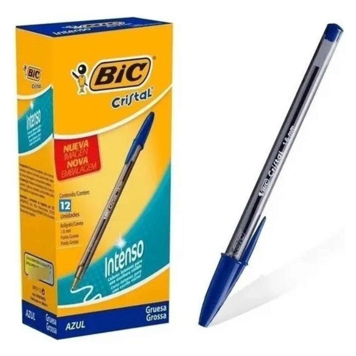 Pack 12 Bic Cristal 1.6mm Azul image number 0.0