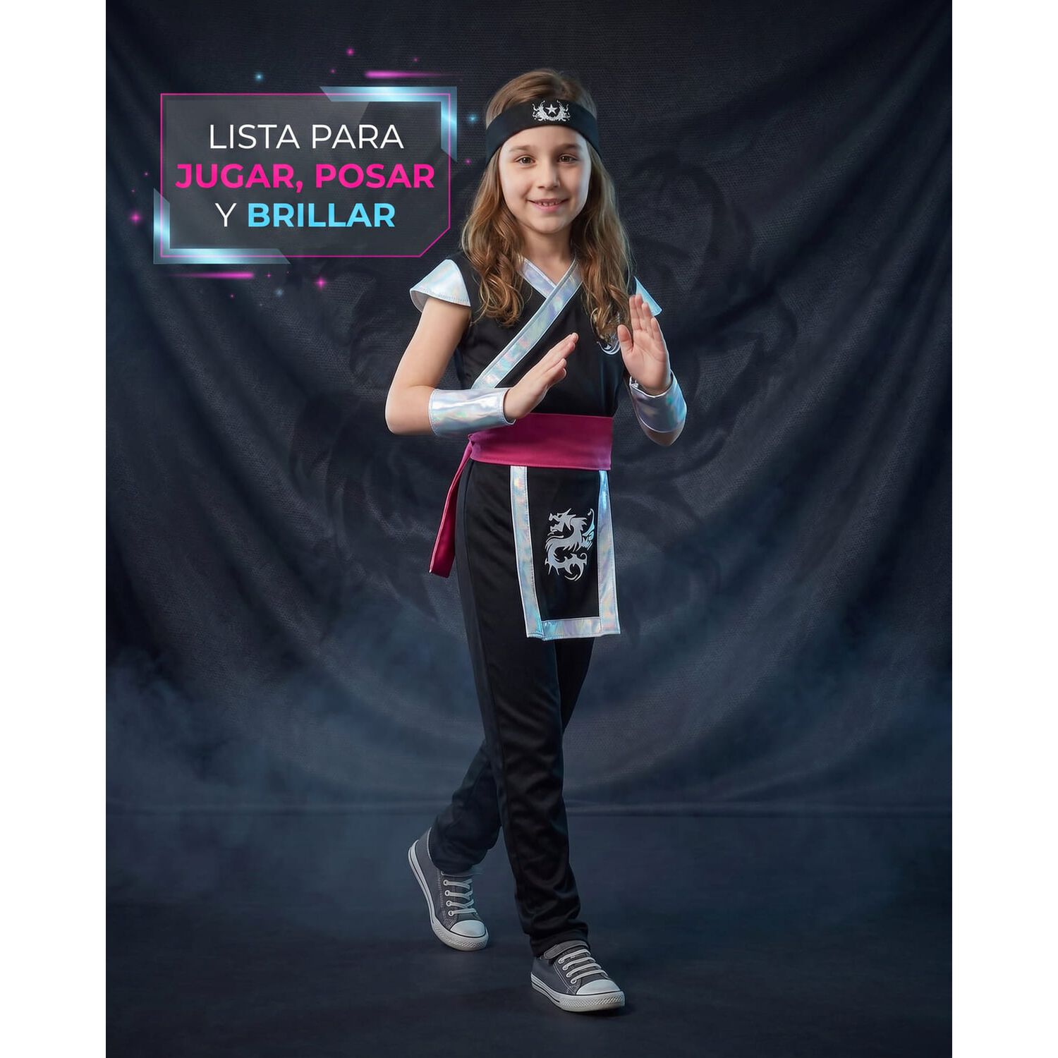 Disfraz Premium Ninja Dragon Esqueleto Camuflaje Infantil image number 24.0