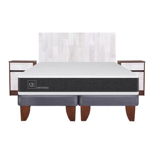 Cama Europea Cic New Ortopedic / King / Base Dividida + Set de Maderas Legno