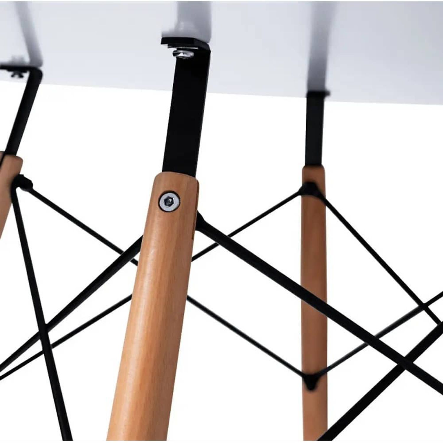 Comedor Mesa Eames Blanca 100cm + 4 Sillas Mariposas Wood Blanco image number 3.0