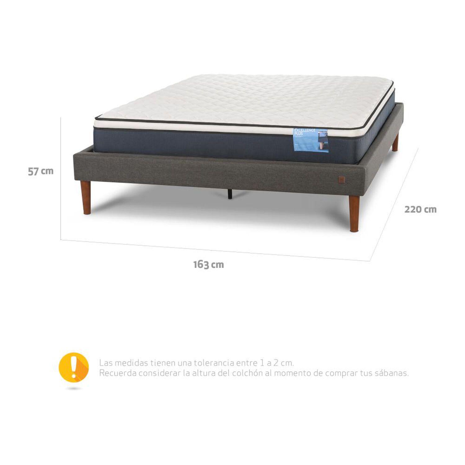 Cama Europea Cic Excellence Plus / 2 Plazas / Base Normal image number 11.0